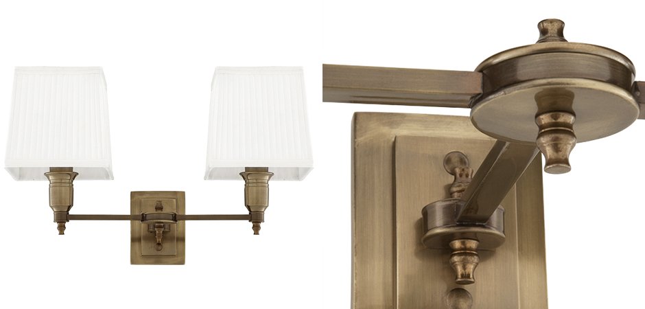 Бра Wall Lamp Lexington Double Brass+White Бра Wall Lamp Lexington Double Brass+White - Loft-Concept в Самаре