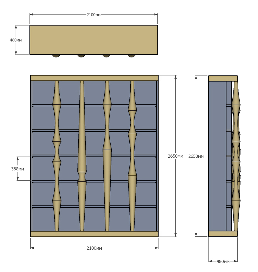 Стеллаж Oak Columns & Blue в Самаре