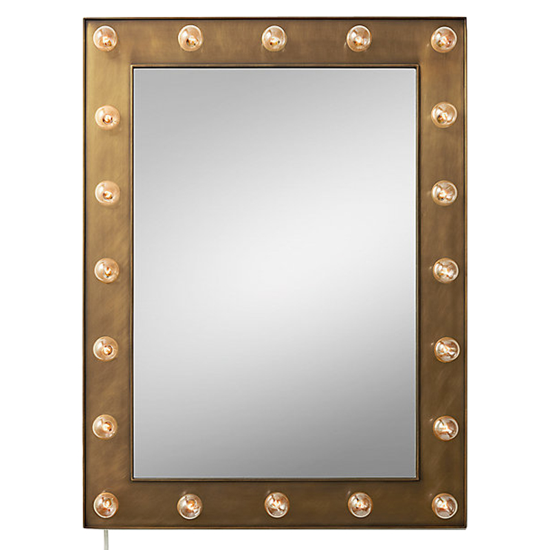 Зеркало с подсветкой Restoration Hardware ILLUMINATED Mirror brass Латунь сатинированная в Самаре | Loft Concept 