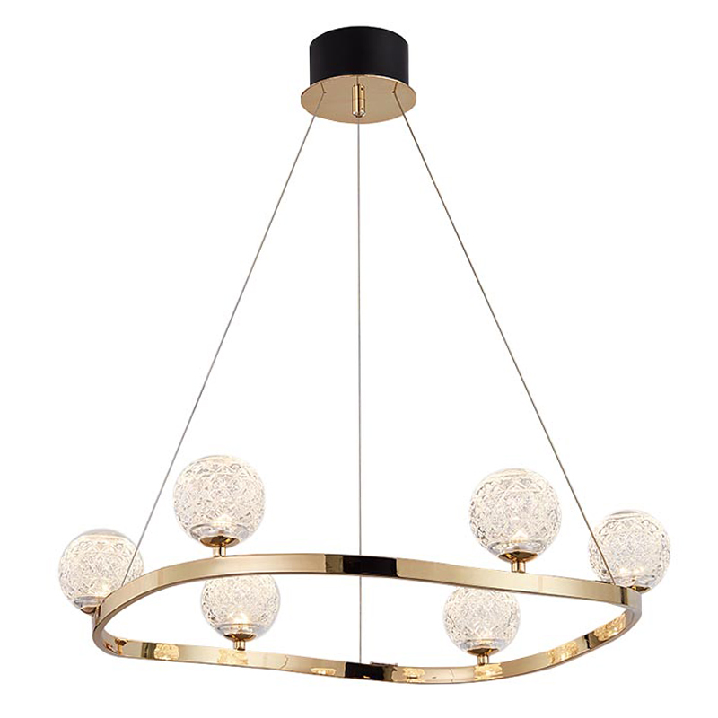 Люстра Aella Glass Balls Round Chandelier Золотой Прозрачный в Самаре | Loft Concept 