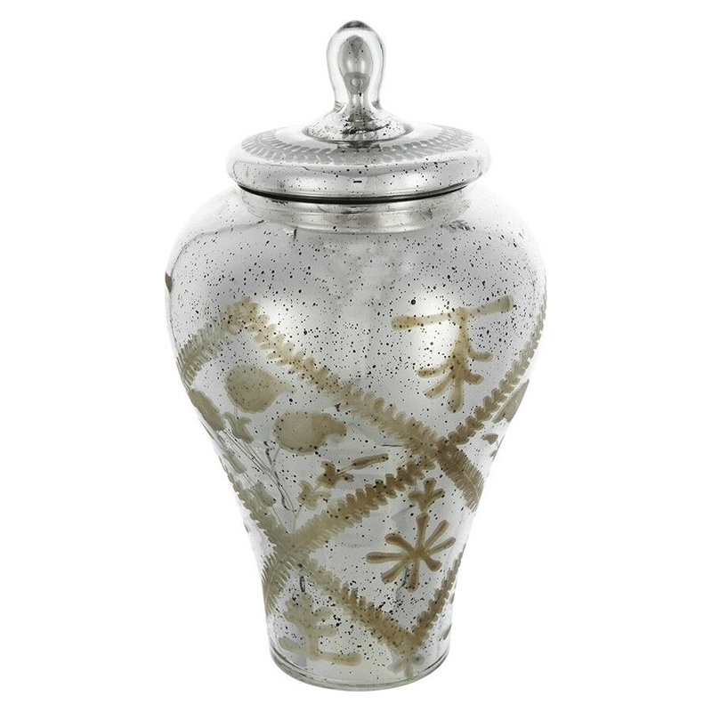 Ваза из стекла с крышкой и декоративными узорами Chinoiserie Ceramics Бежевый Античное зеркальное стекло Ваза из стекла с крышкой и декоративными узорами Chinoiserie Ceramics Бежевый Античное зеркальное стекло в Самаре | Loft Concept