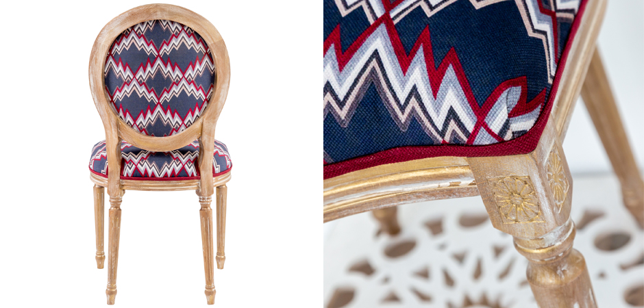 Стул Ikat Pattern с золотой патиной Стул Ikat Pattern с золотой патиной - Loft-Concept в Самаре