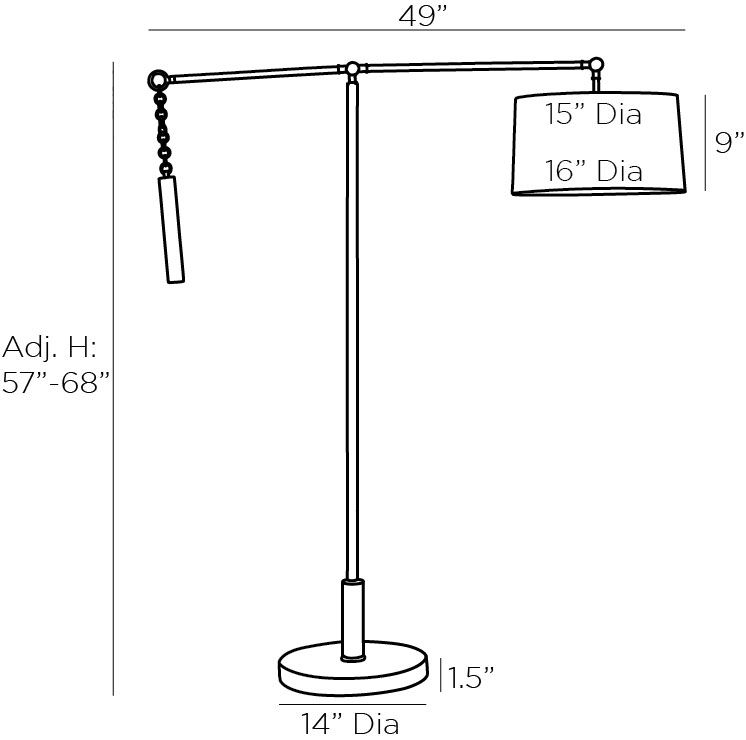 Торшер Arteriors NEWARK FLOOR LAMP Black в Самаре