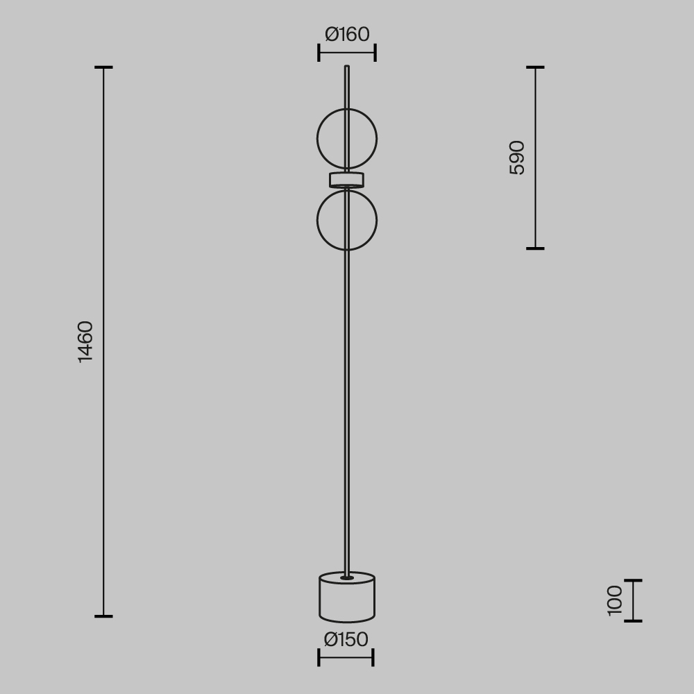 Напольный торшер светодионый Double Moon 3000К 15Вт в Самаре