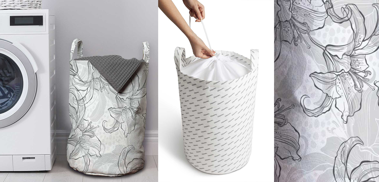 Корзина Black and White Flowers Basket - фото