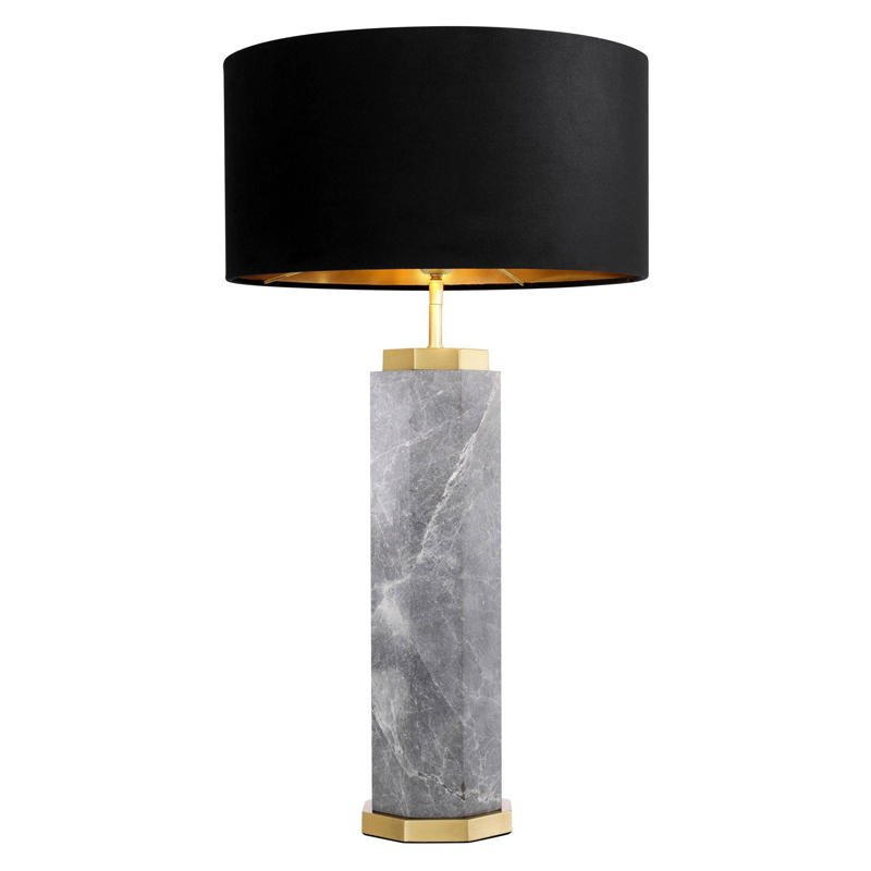 Настольная лампа Eichholtz Table Lamp Newman Grey Латунь Античная полированная Серый Черный в Самаре | Loft Concept 