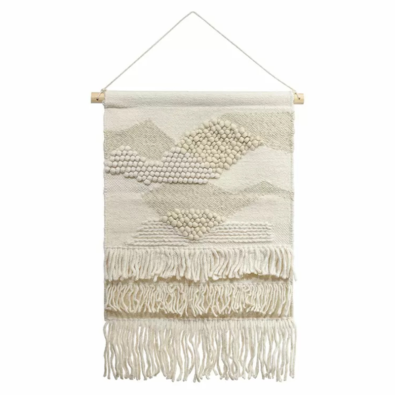 Панно из шерсти и хлопка с узором Beige Calista Serene Бежевый Панно из шерсти и хлопка с узором Beige Calista Serene Бежевый в Самаре | Loft Concept