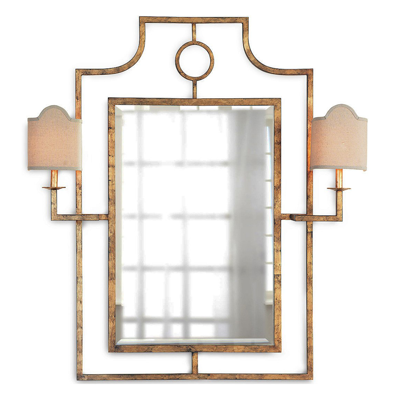 Зеркало с бра Mirror with Sconces Dairile Gold Золотой в Самаре | Loft Concept 