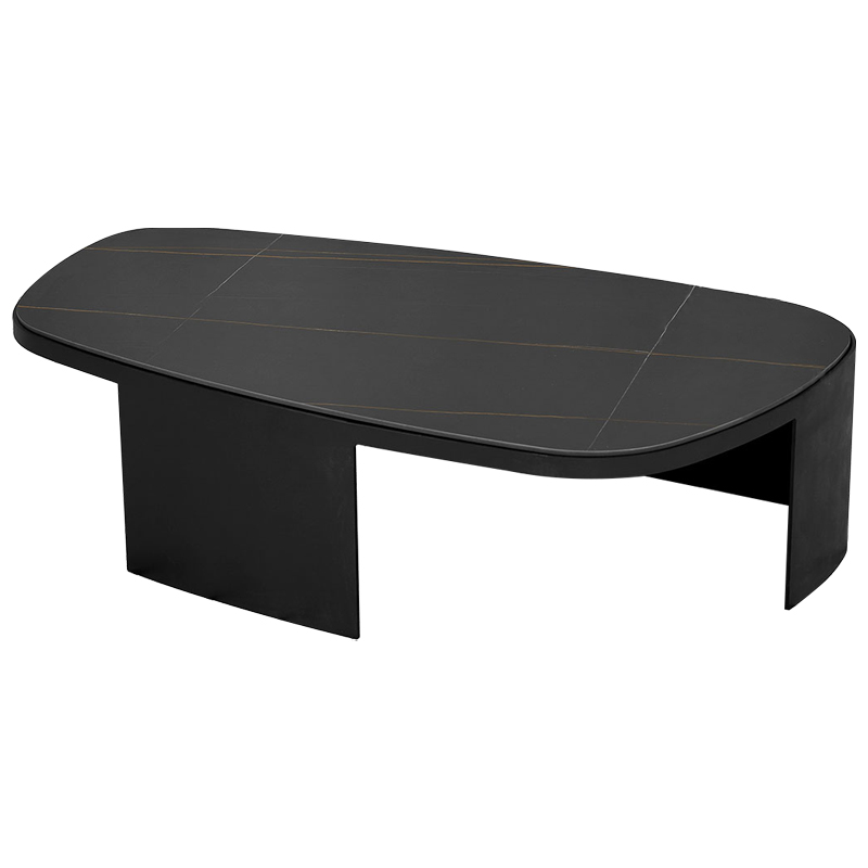 Кофейный стол с каменной столешницей Koch Coffee Table Черный Коричневый в Самаре | Loft Concept 