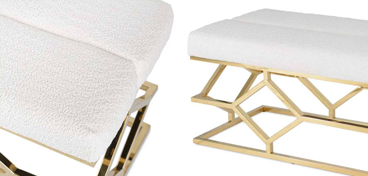 Банкетка Lilou Boucle white - фото