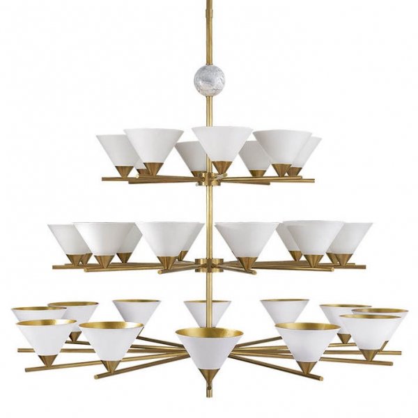 Люстра Cleo Three-tier Chandelier Латунь Белый в Самаре | Loft Concept 