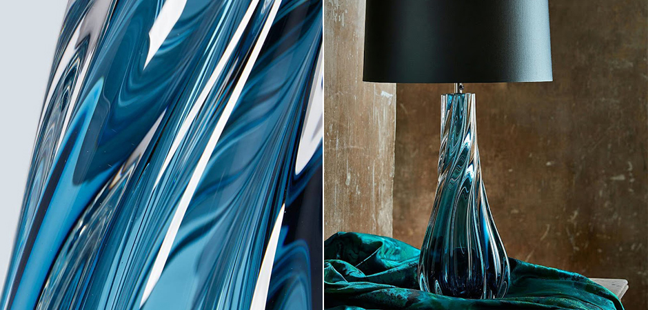Настольная лампа Naiad Velvet Blue Table Lamp Настольная лампа Naiad Velvet Blue Table Lamp - Loft-Concept в Самаре