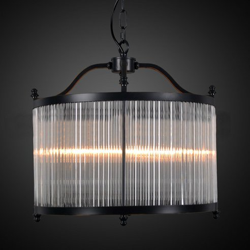 Люстра Glass Fringe Chandelier Round Черный в Самаре | Loft Concept 