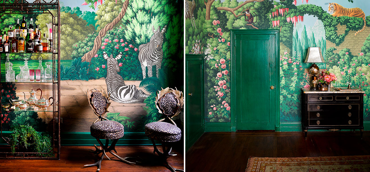 Обои ручная роспись Magical Menagerie Special Colourway on scenic paper - фото