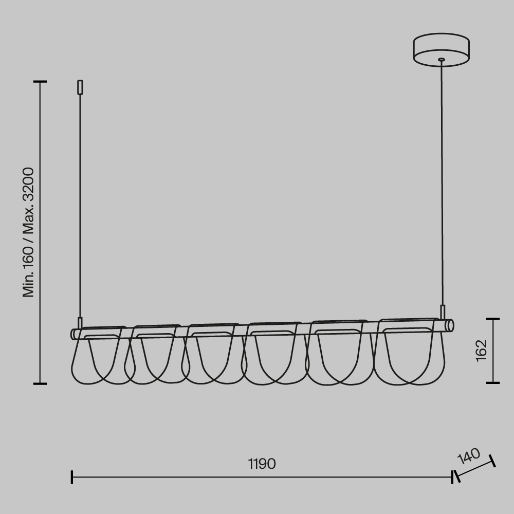 Люстра подвесная Fluffy 3000К 30Вт в Самаре