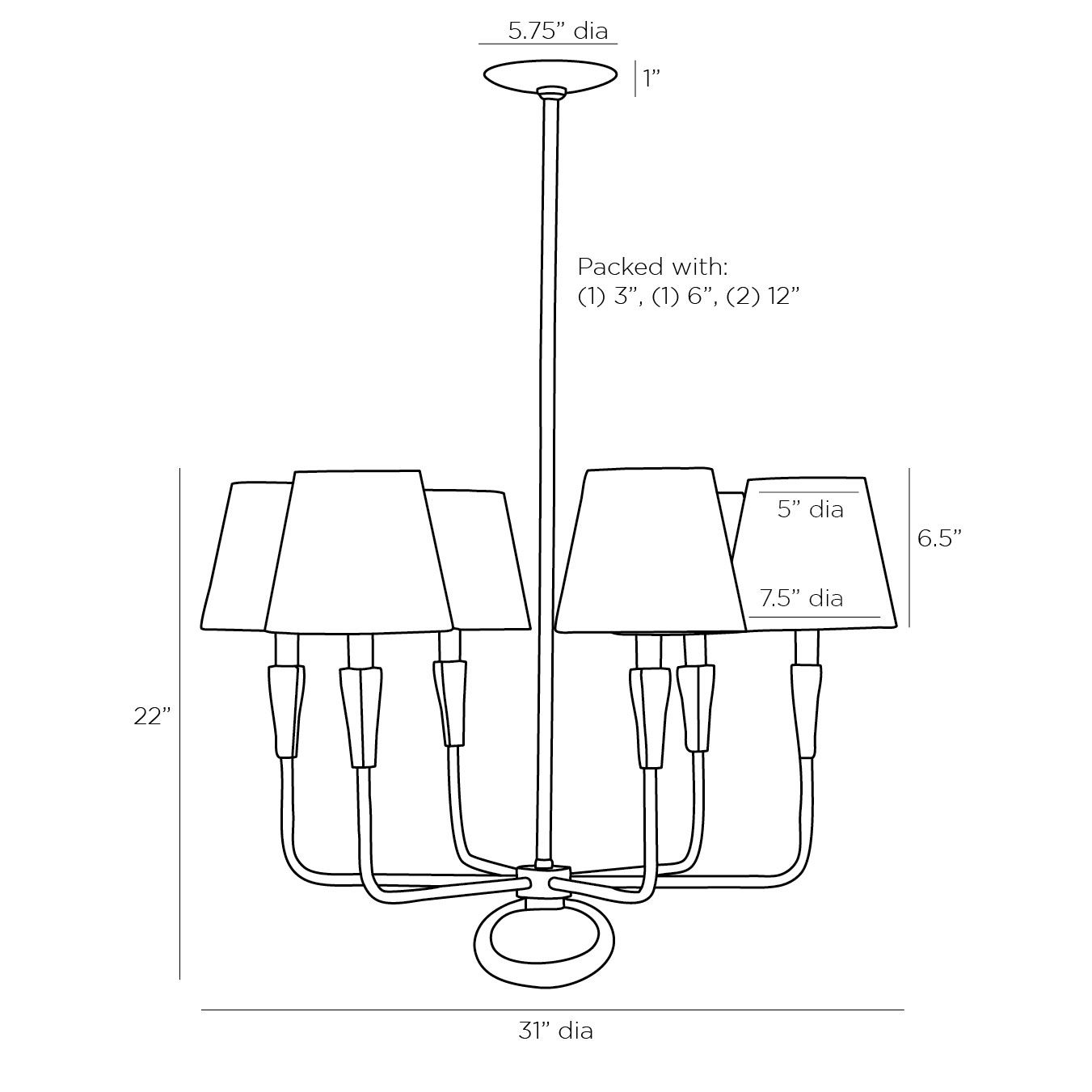 Люстра Arteriors JEREMIAH CHANDELIER в Самаре