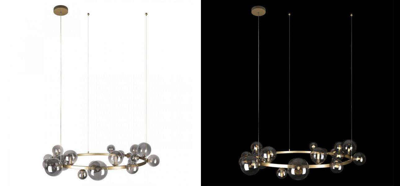 Светодиодная люстра Кольцо IONA Сhandelier GOLD диаметр 120 см - фото №1