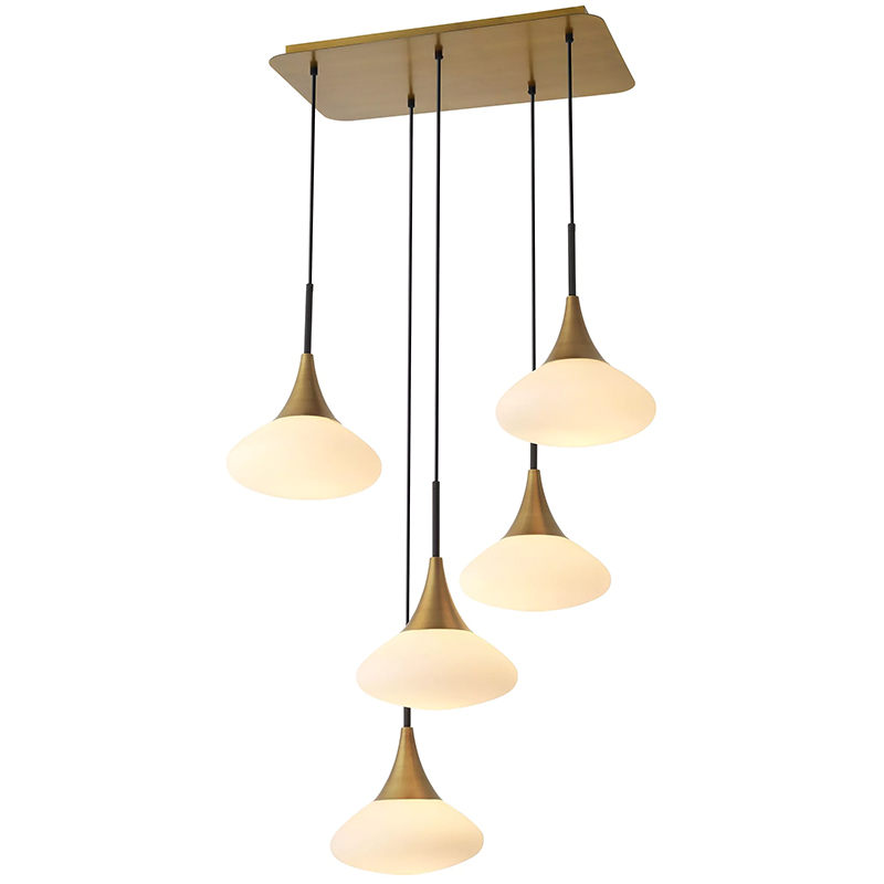 Люстра Eichholtz Chandelier Duco L Белый Латунь в Самаре | Loft Concept 