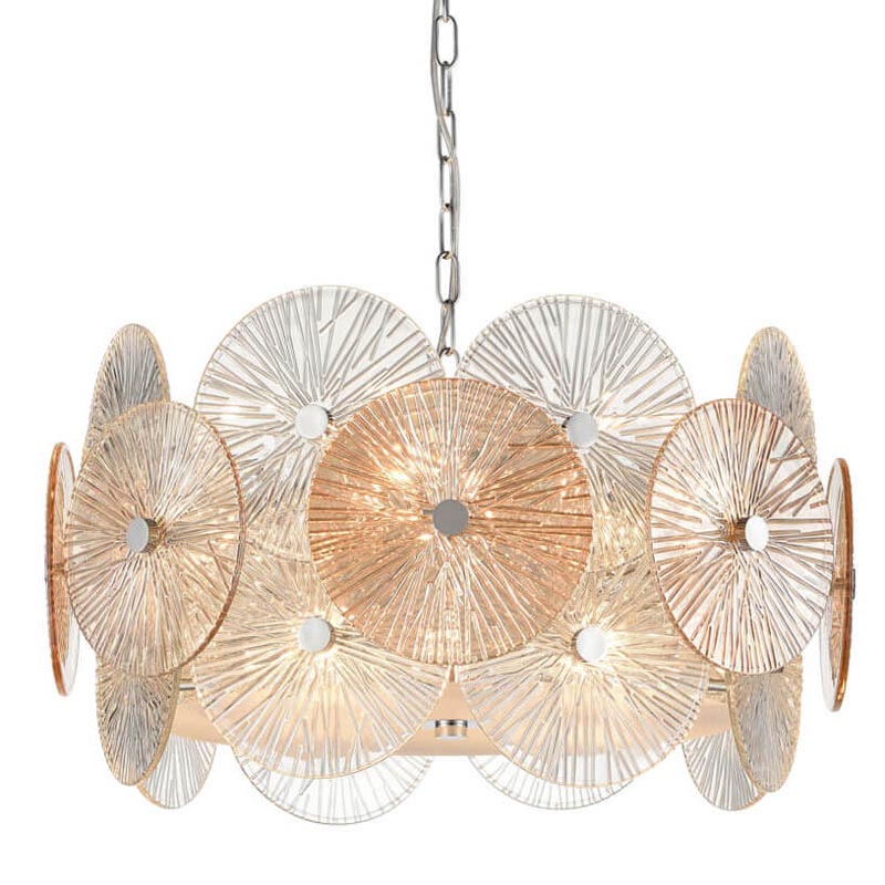 Люстра Decorative Glass discs Chandelier chrome Хром Прозрачный в Самаре | Loft Concept 