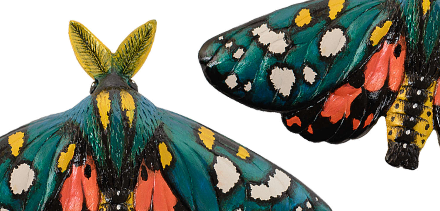 Аксессуар на стену Большой мотылёк керамика - фото