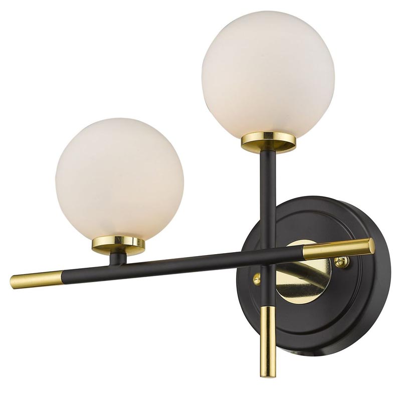 Бра Galant Sconce gold left Золотой Черный Белое матовое стекло в Самаре | Loft Concept 