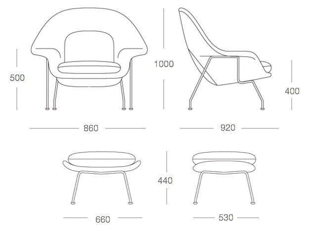 Кресло Womb Chair and Ottoman в Самаре