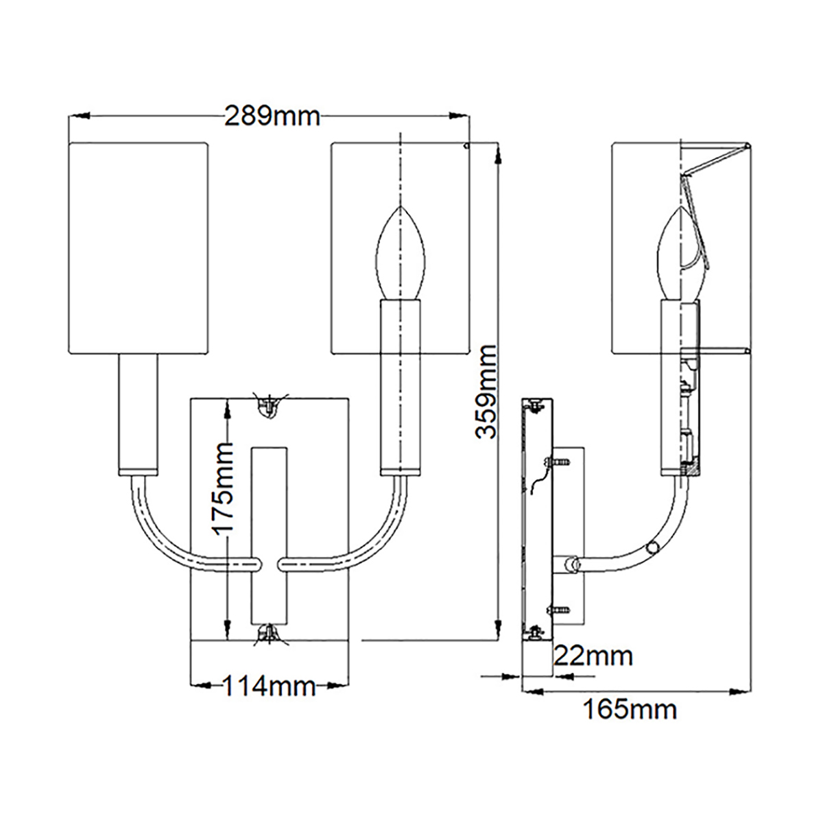 Бра с прямоугольным основанием цвета латунь и 2-мя белыми цилиндрическими льняными абажурами Feiss в Самаре