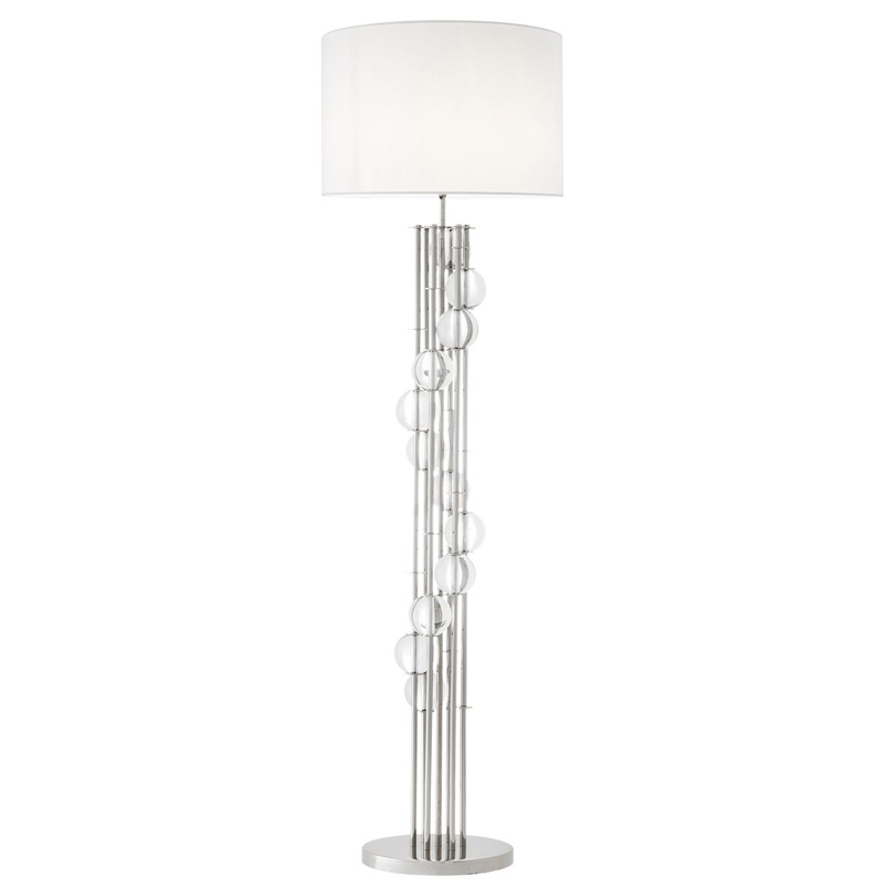 Торшер Eichholtz Floor Lamp Lorenzo Nickel & white Никель Белый Прозрачный Торшер Eichholtz Floor Lamp Lorenzo Nickel & white Никель Белый Прозрачный в Самаре | Loft Concept