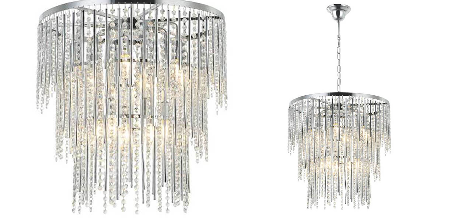 Люстра Crystal Wind Chimes Chrome Chandelier - фото