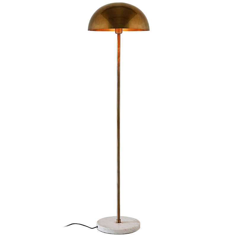 Торшер Riverside Floor Lamp Brass Латунь Белый Мрамор Bianco в Самаре | Loft Concept 