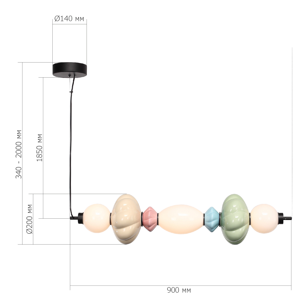Подвесной светильник линейный с керамическими элементами 24W LED Fragrant Light в Самаре