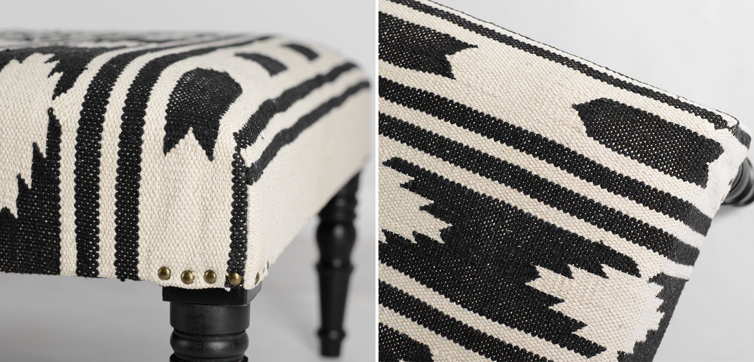 Банкетка Черно-Белый Келим Black and White Kelim BENCH - фото №1