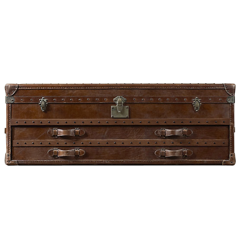 Restoration Hardware Mayfair Steamer Trunk Low Chest Коричневый винтаж в Самаре | Loft Concept 