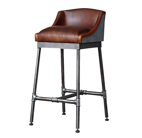 Барный стул Iron Scaffold Bar stool brown Коричневый Серый в Самаре | Loft Concept 