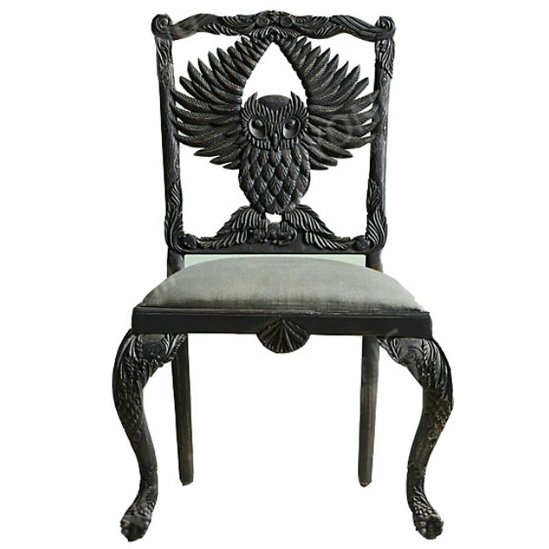 Стул Handcarved Menagerie Owl Dining Chair Черный Черный в Самаре | Loft Concept 