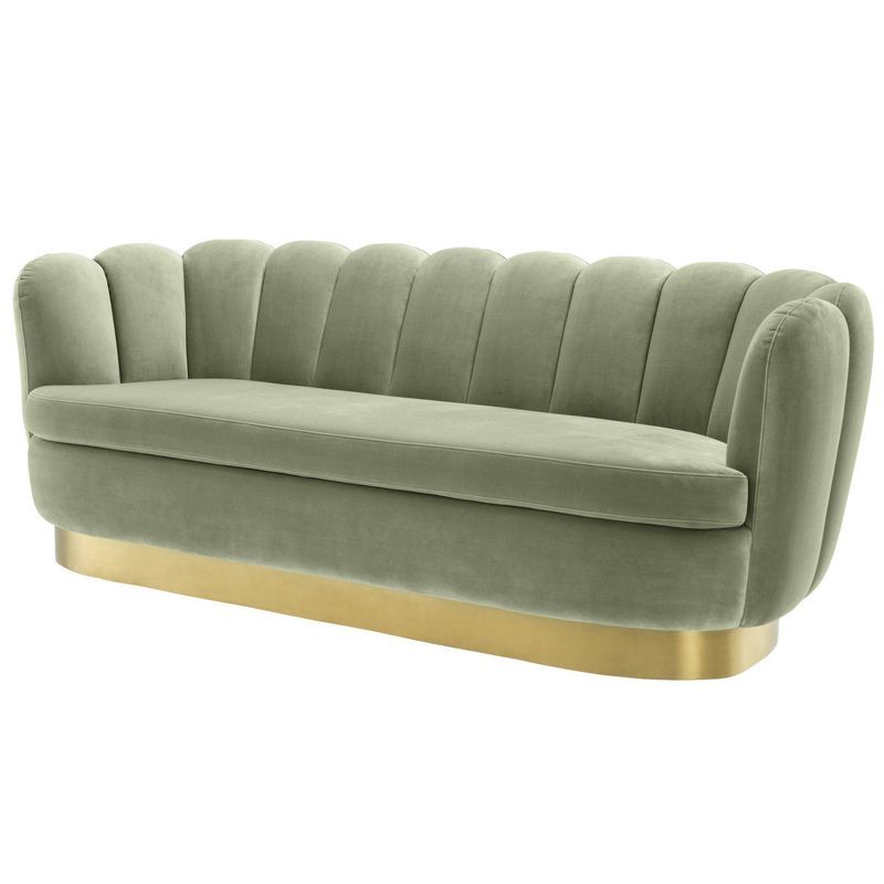 Диван Eichholtz Sofa Mirage pistache green Зеленый шалфей Латунь в Самаре | Loft Concept 