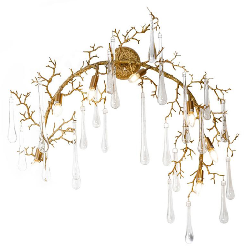 Бра Droplet Branch Gold Wall Lamp Золотой Прозрачное Стекло в Самаре | Loft Concept 