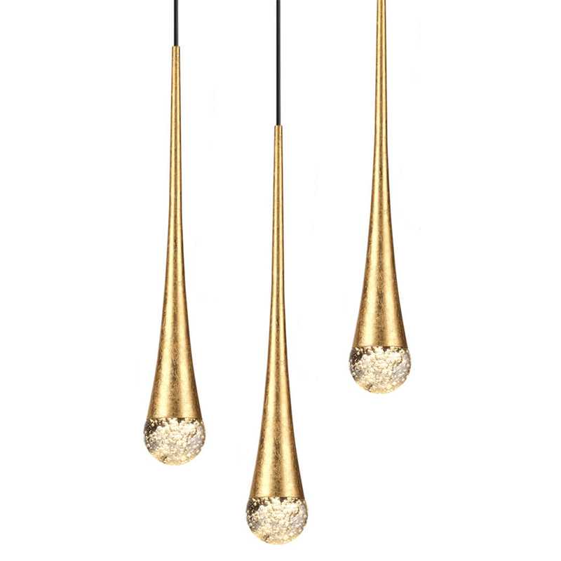 Подвесной светильник Golden Drop Lamp Золотой Прозрачное Стекло в Самаре | Loft Concept 