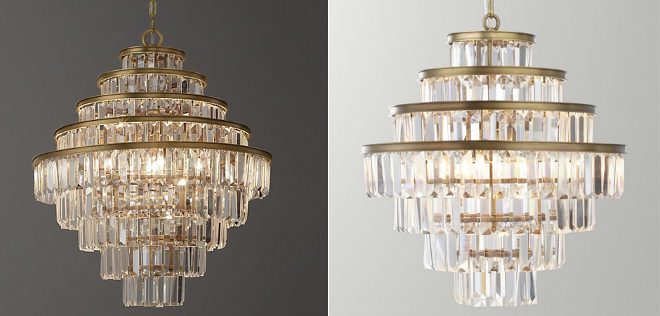 Люстра RH Alaine Crystal Large Pendant Antiqued Brass Люстра RH Alaine Crystal Large Pendant Antiqued Brass - Loft-Concept в Самаре