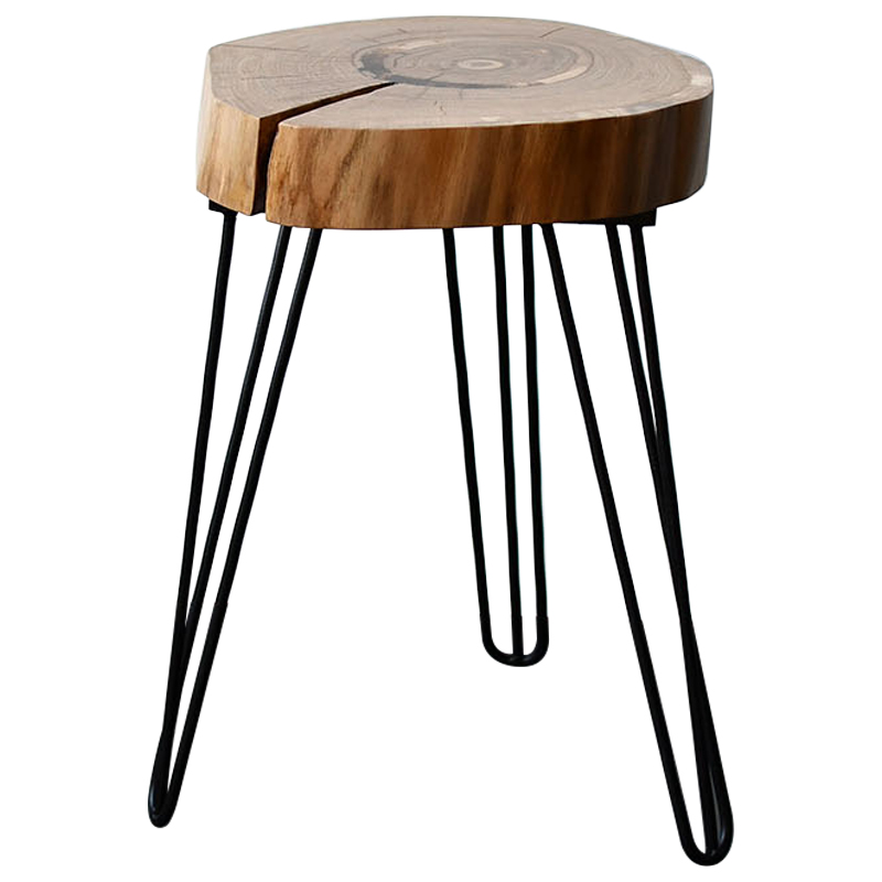 Приставной стол Morley Industrial Metal Rust Side Table Светлый дуб Черный в Самаре | Loft Concept 