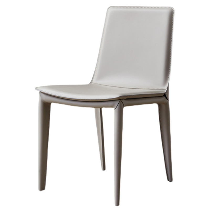 Стул с кожаной обивкой Elbert Chair White Белый Белый в Самаре | Loft Concept 