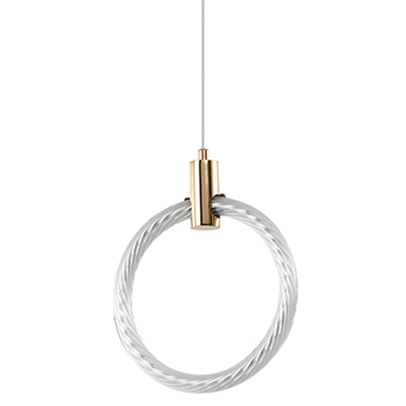 Подвесной светильник светодиодный в виде кольца Lighting Rings Gold Золотой Белый в Самаре | Loft Concept 