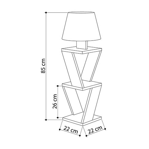 Торшер белый с каркасом с 2-мя полками и тканевым абажуром KOZENA SIDE FLOOR LAMP WHITE в Самаре