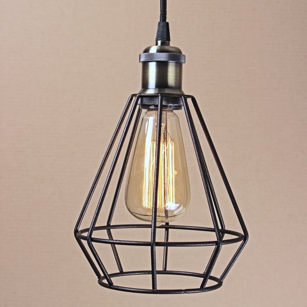 Подвесной светильник Wire Cage Pendant Punch Black Черный в Самаре | Loft Concept 