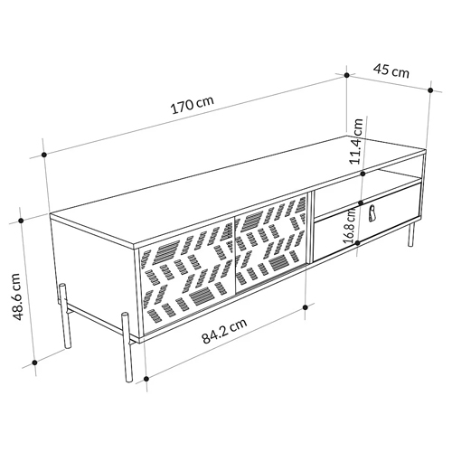 ТВ-тумба с раздвижными дверцами Mallin Metal TV Stand в Самаре