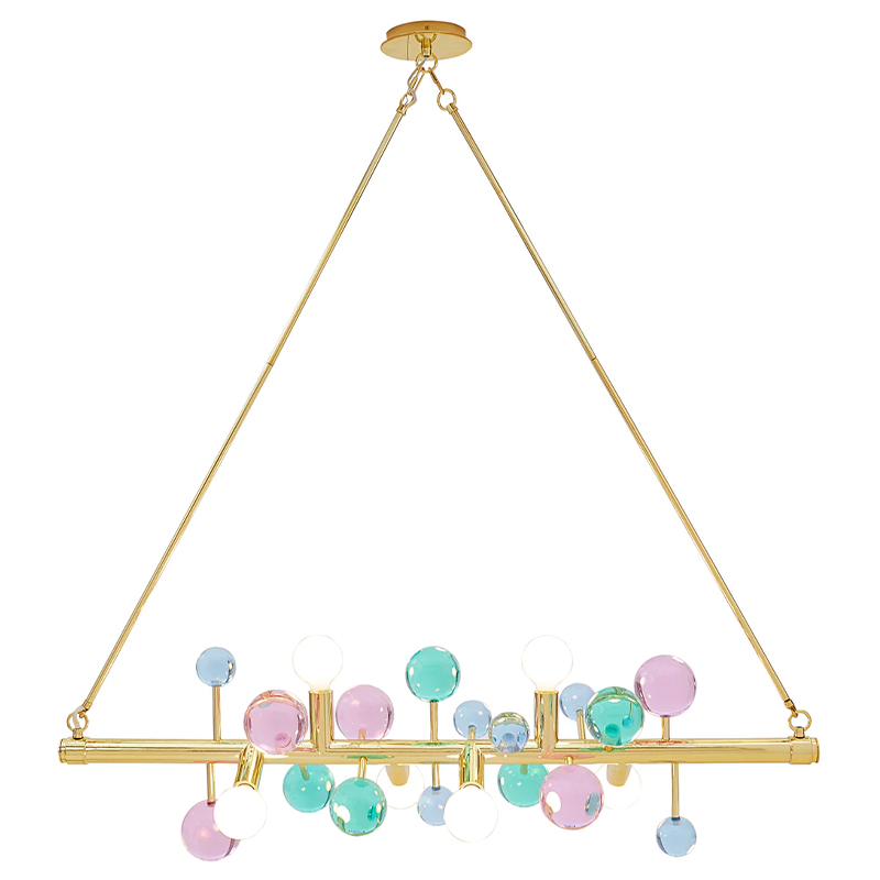 Светильник Jonathan Adler GLOBO SIX-LIGHT LINEAR CHANDELIER Multi Мульти Золотой в Самаре | Loft Concept 