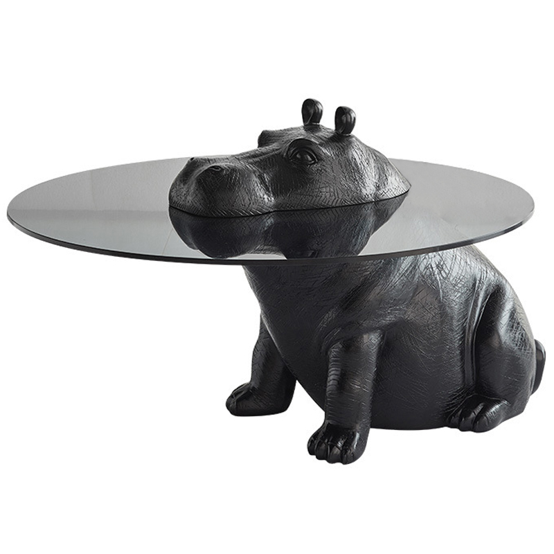 Кофейный Стол Бегемот Hippo Sitting Coffee Table Черный Прозрачный в Самаре | Loft Concept 