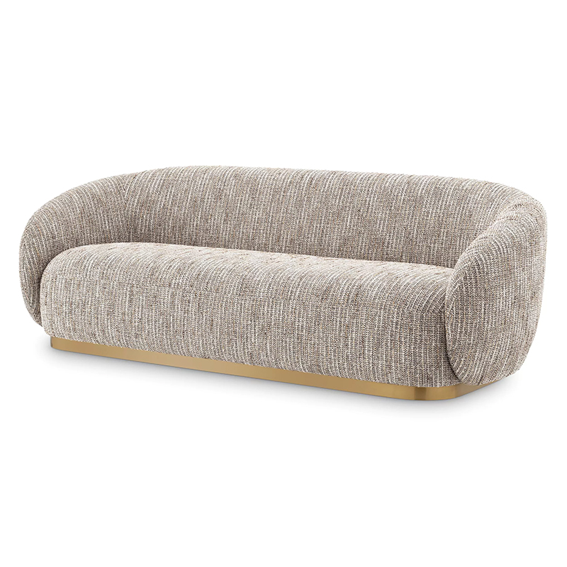 Диван Eichholtz Sofa Brice Mademoiselle Beige Бежево-серый Латунь в Самаре | Loft Concept 