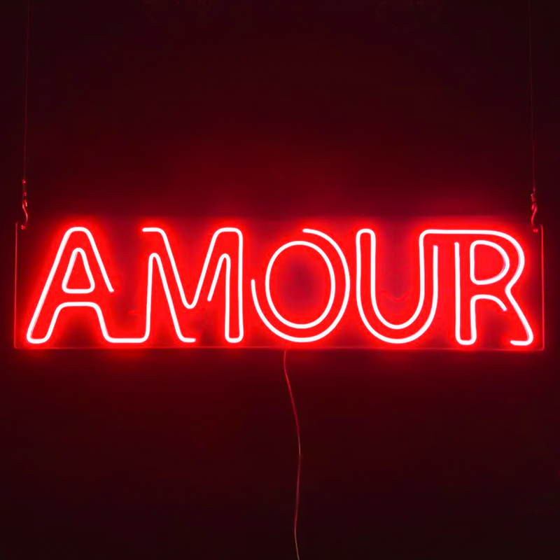 Неоновая настенная лампа Amour Neon Wall Lamp Прозрачный Красный в Самаре | Loft Concept 