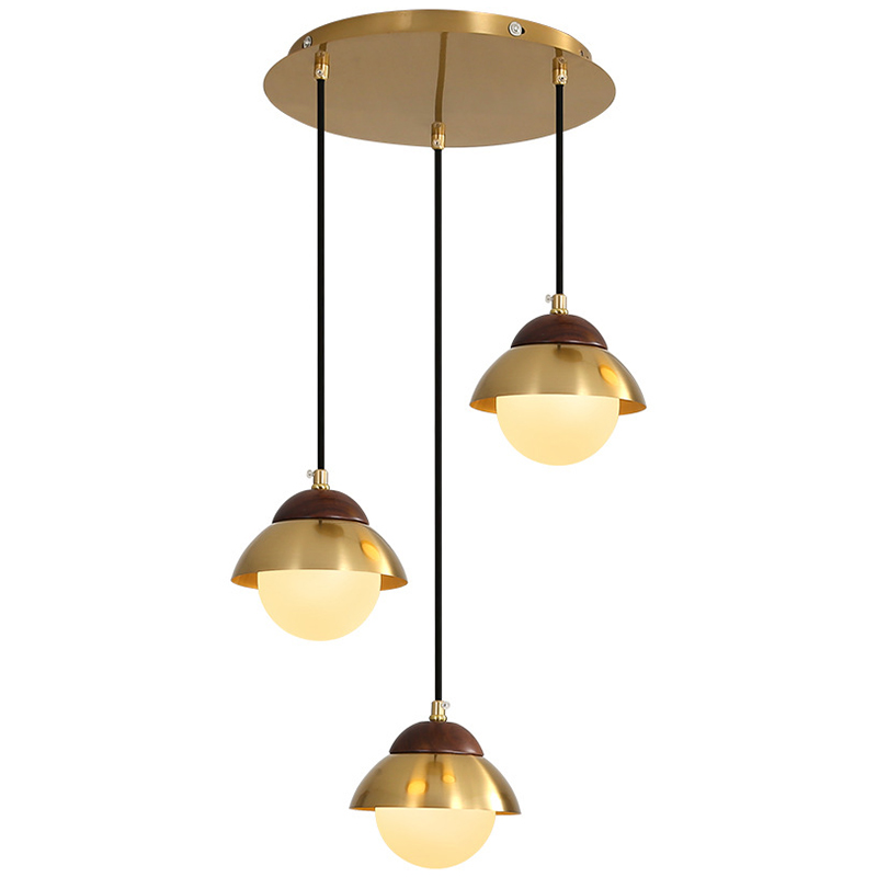 Люстра Roch Wooden Eco Light Chandelier Латунь Коричневый Белый в Самаре | Loft Concept 